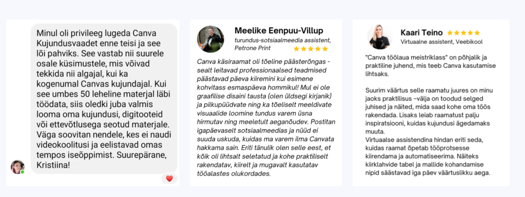 Tagasiside Canvakooli koolitustele 